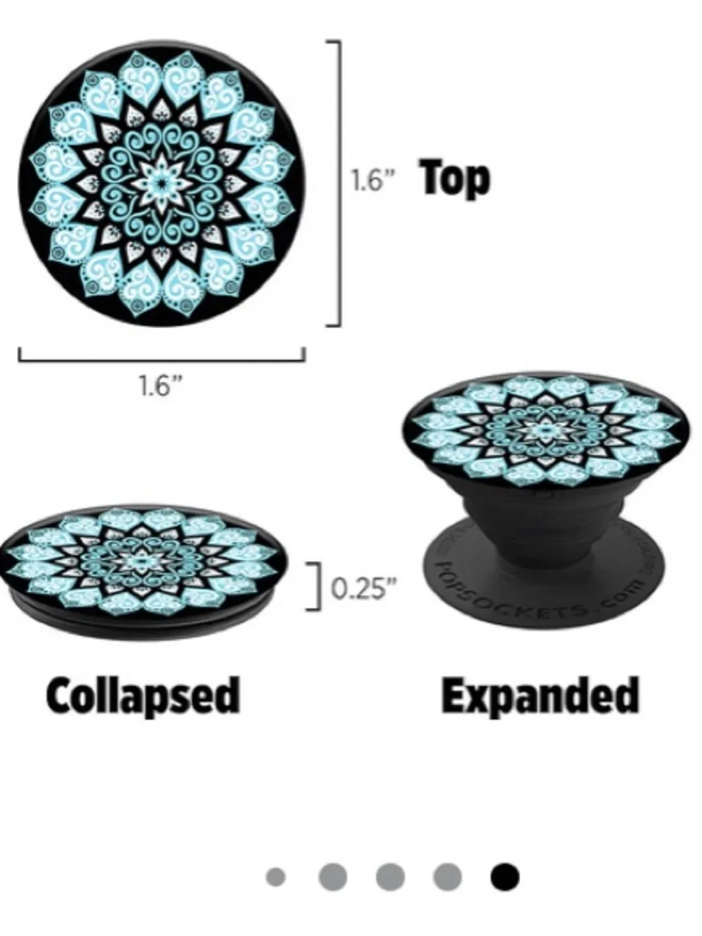 Universal Collapsible Grip & Stand for Phones and Tablets - Peace Mandala Sky